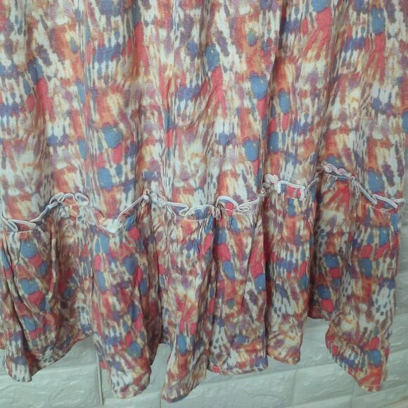 Gypsies+Moondust Tiered Ruffle Mini Sun Dress Lady-L Knot-Straps Smocked HiWaist - Picture 9 of 14